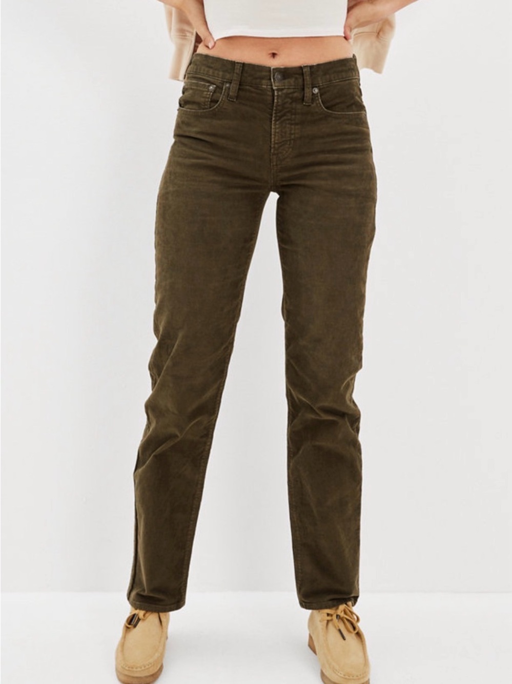 American Eagle Women’s Olive Green 90s Straight Jeans